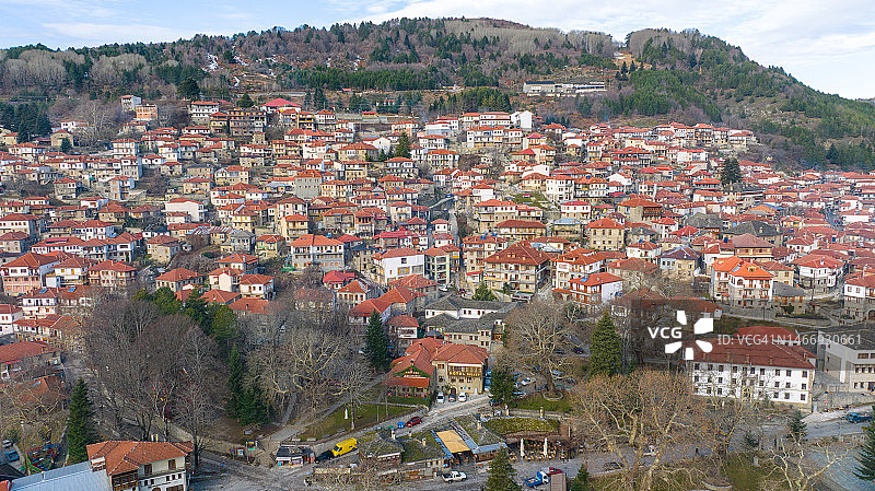 冬季希腊梅佐沃航拍照片图片素材