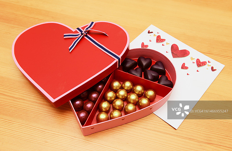 心形巧克力礼盒，浪漫图片素材