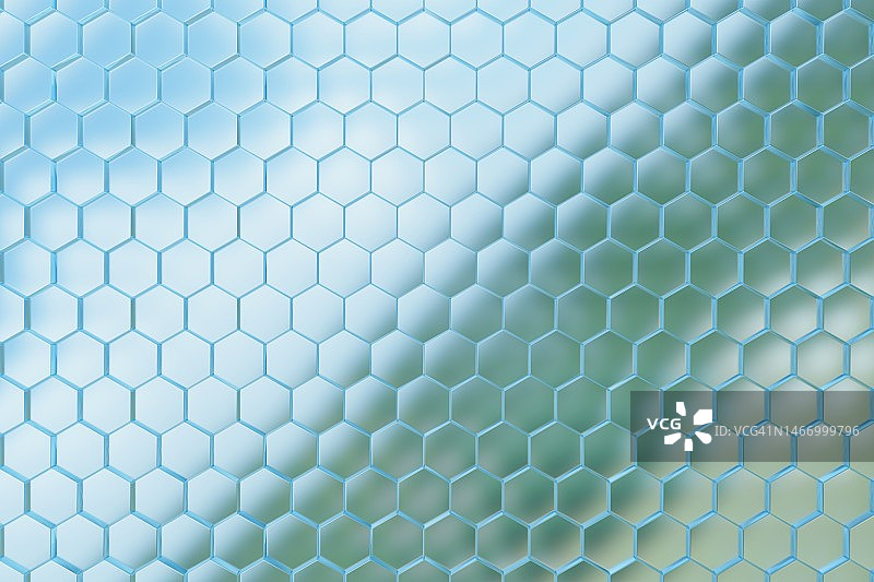 六边形玻璃墙图片素材