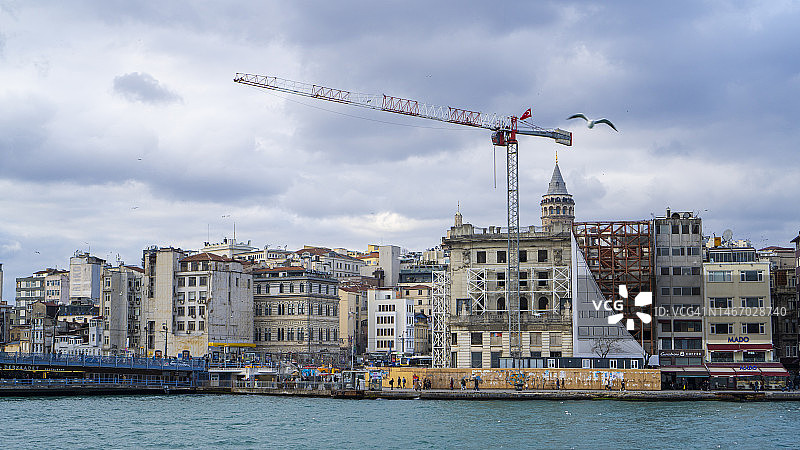 土耳其伊斯坦布尔的博斯普鲁斯海峡图片素材