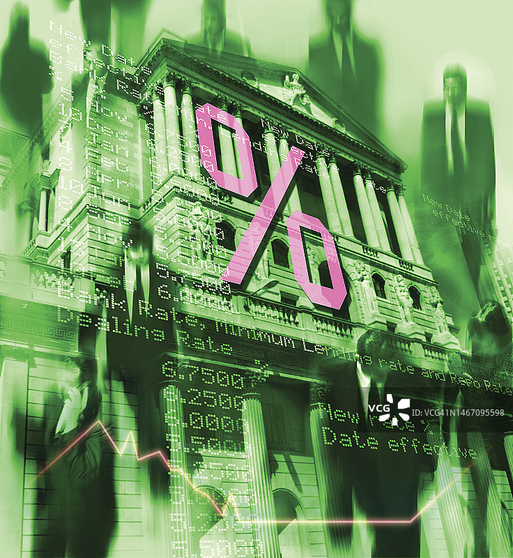 英格兰银行利率，绿色背景图片素材