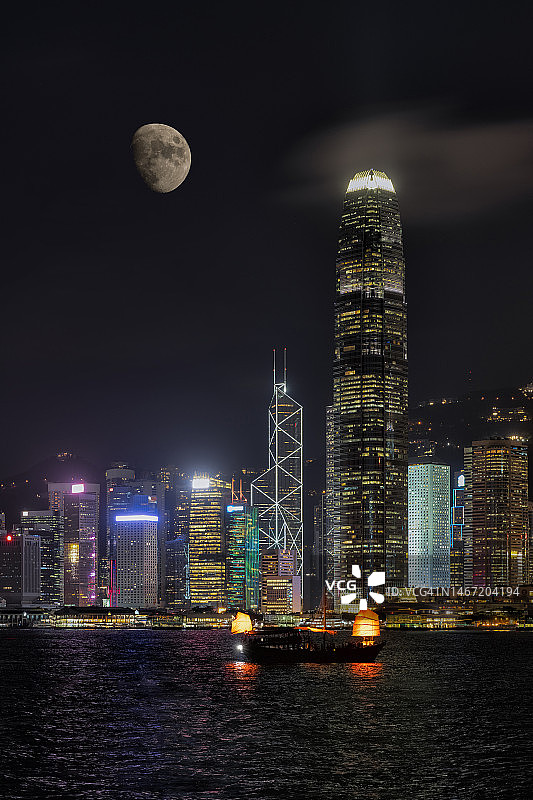 维多利亚港夜景图片素材