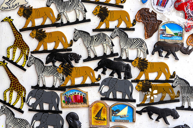 动物造型的桑给巴尔纪念品图片素材