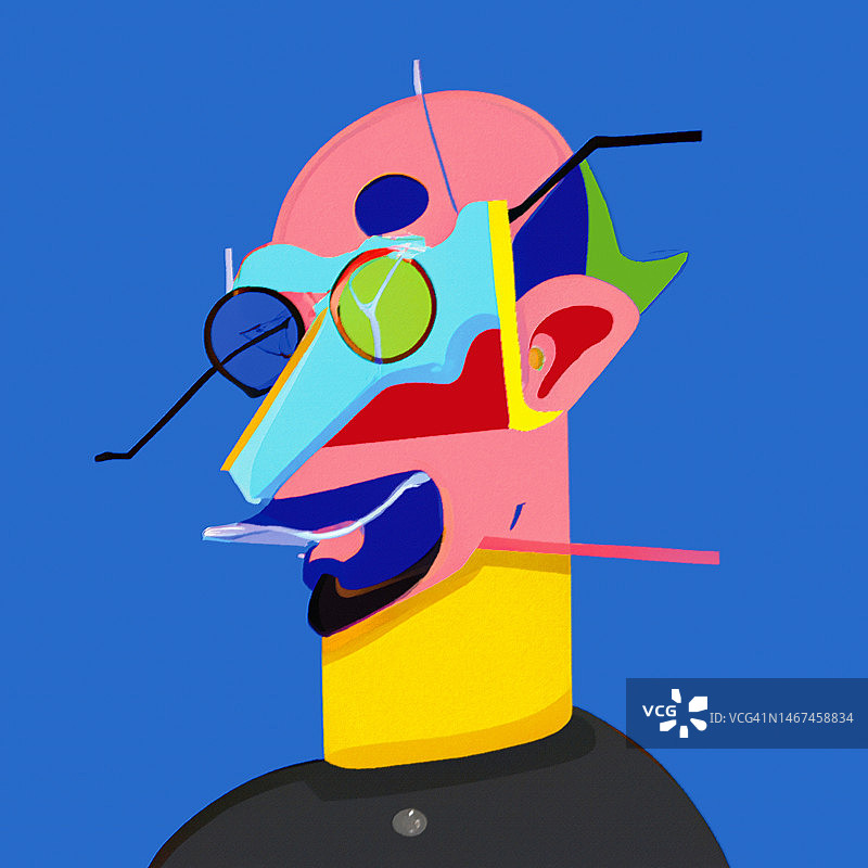 抽象简洁肖像插画数字艺术绘画图片素材