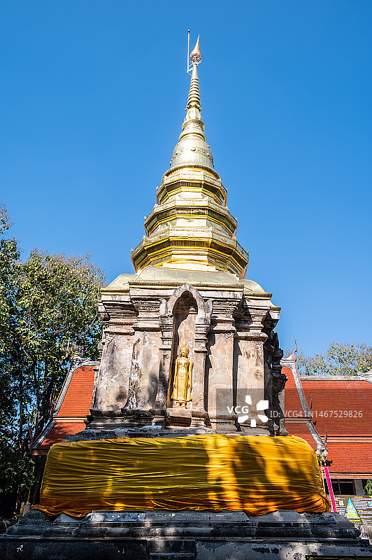 清盛吉提寺佛塔残骸（因地震导致倾斜），位于泰国清莱府清盛区图片素材