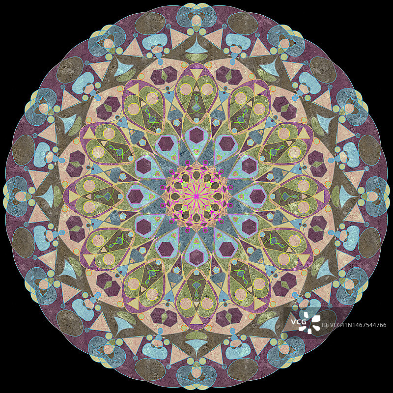 具有线条和颜色的径向对称图片素材