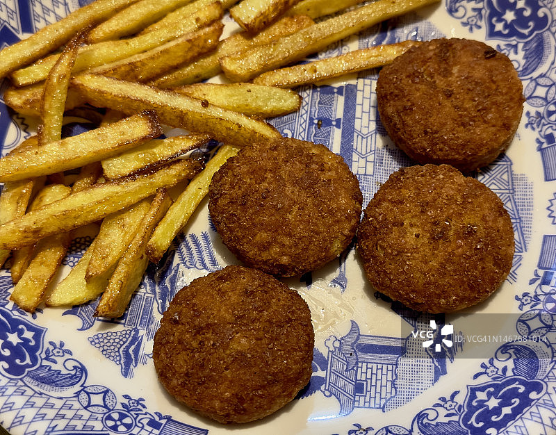 法拉费和炸薯条图片素材
