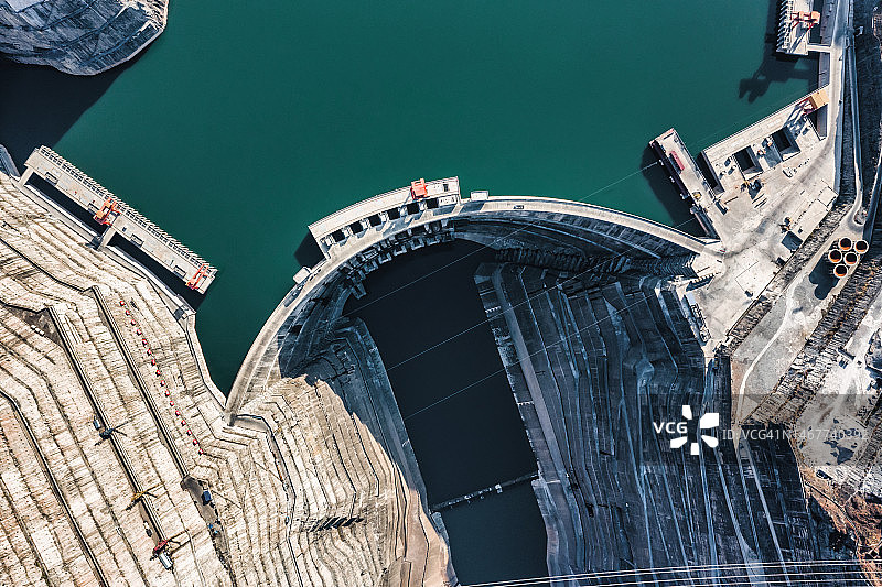 中国白鹤滩水电站鸟瞰图图片素材