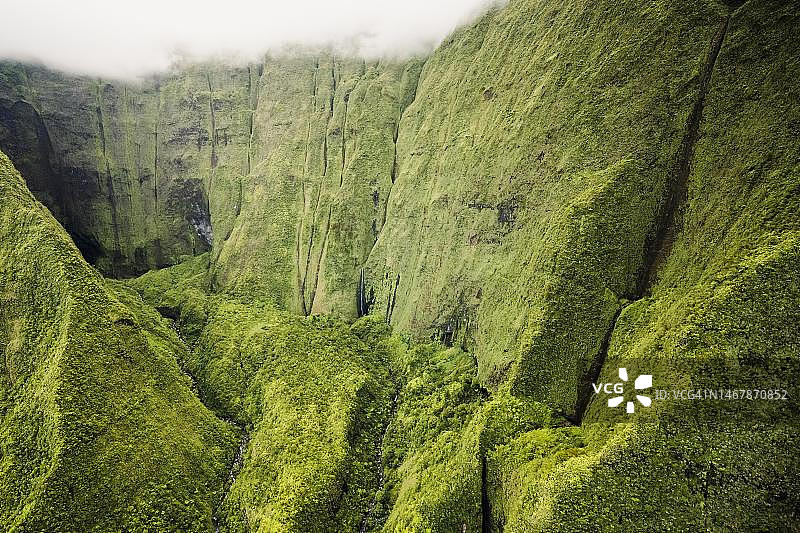 美国夏威夷可爱岛怀厄莱阿莱山航拍图片素材