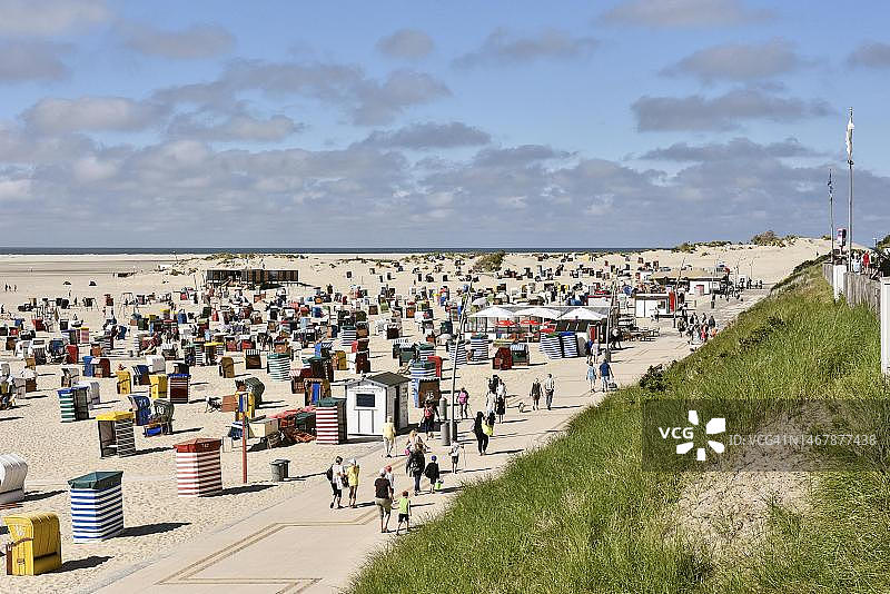 德国下萨克森州博尔库姆岛海滩图片素材