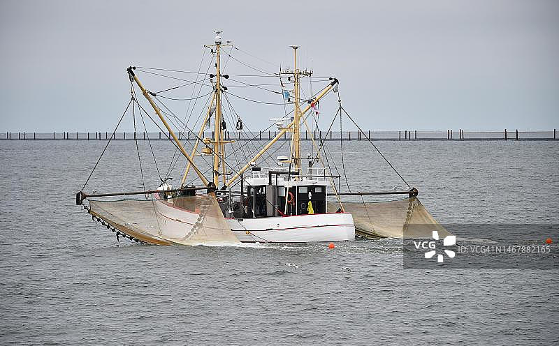 德国瓦登海捕蟹船渔业之旅图片素材