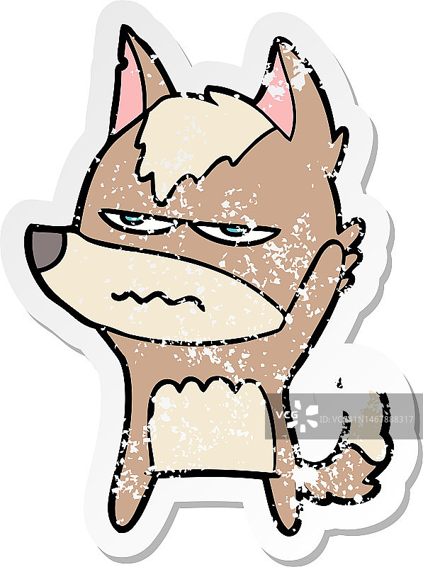 卡通恼怒狼的贴纸图片素材