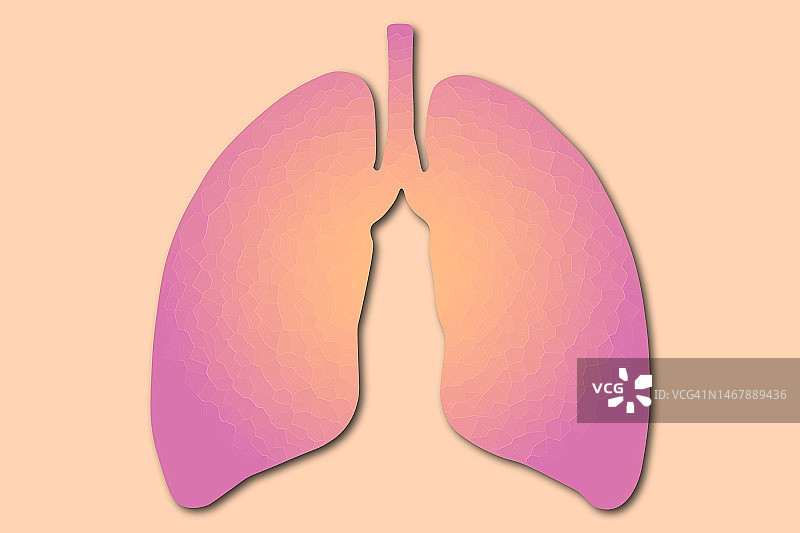 人类肺部医学概念扁平插画图片素材