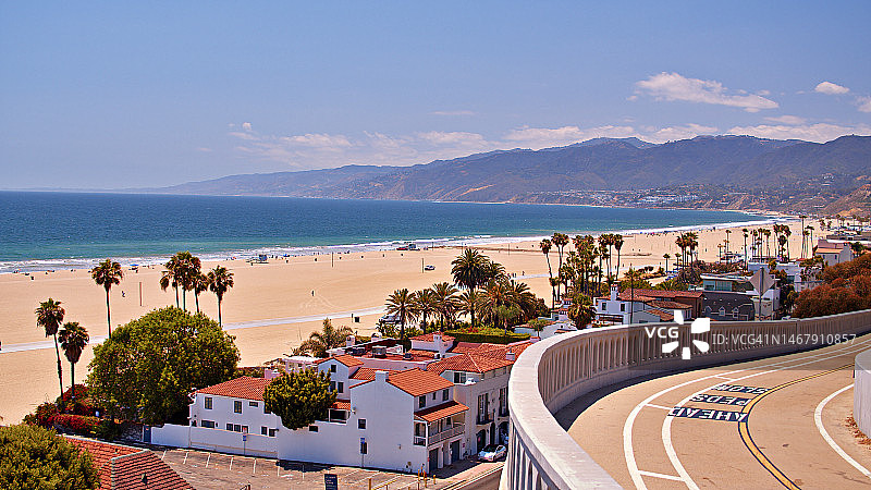 通往圣莫尼卡海滩的路，洛杉矶图片素材