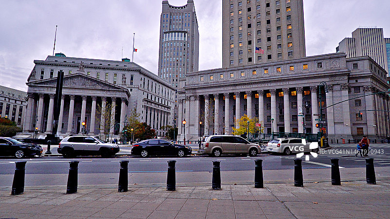 纽约曼哈顿下城法院大楼图片素材