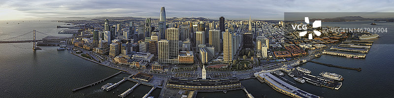 旧金山日出全景图片素材