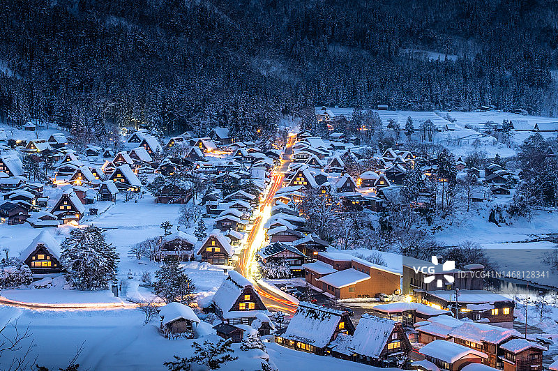 白川乡的冬季景色图片素材