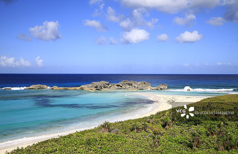 特克斯和凯科斯群岛龙穴穆金港图片素材