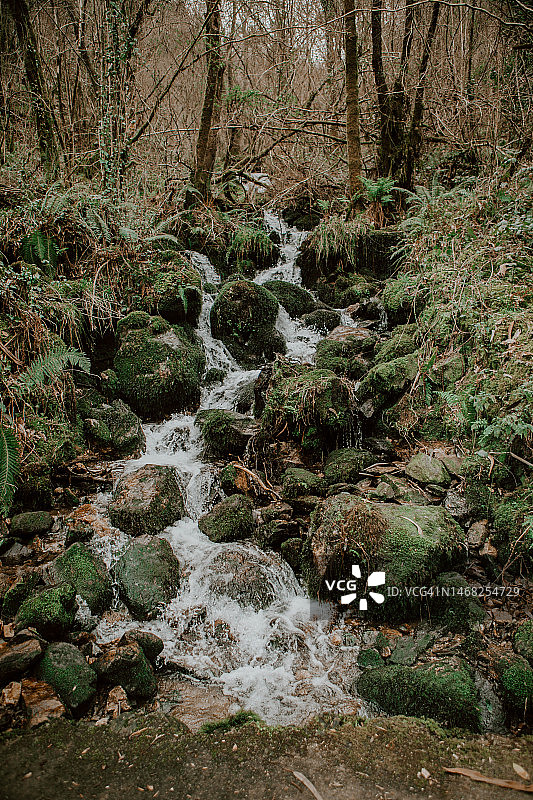 西班牙加利西亚的瀑布图片素材