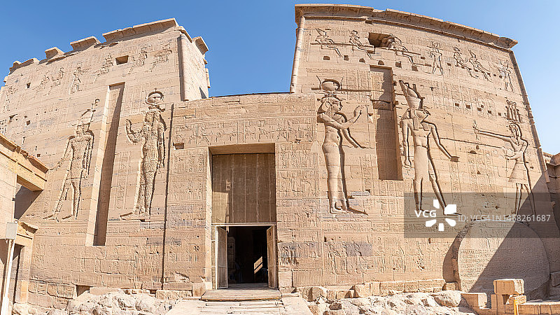 埃及象形文字，菲莱神庙，阿斯旺，埃及图片素材