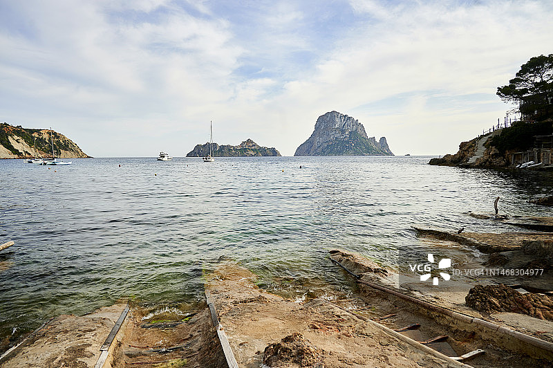 西班牙巴利阿里群岛伊维萨岛Es Vedra日落景观图片素材