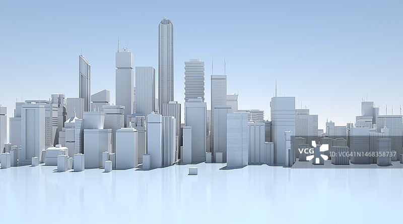 虚拟城市天际线图片素材