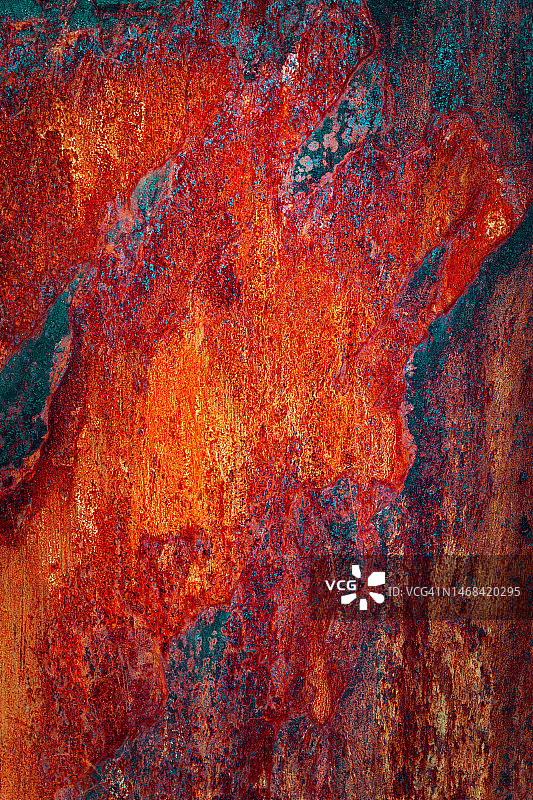 生锈的金属，Grunge金属背景，纹理划痕和裂纹，铁面全面积。图片素材