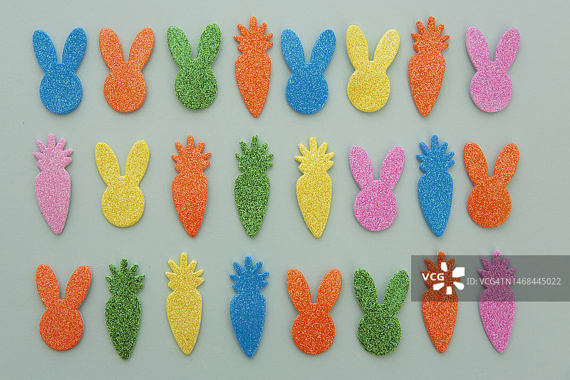 复活节兔子与胡萝卜图片素材