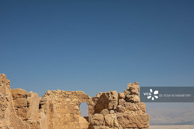 以色列死海和马萨达遗址图片素材