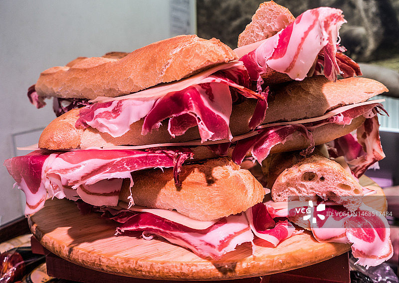 火腿三明治，萨利塔庄园，法国巴黎图片素材