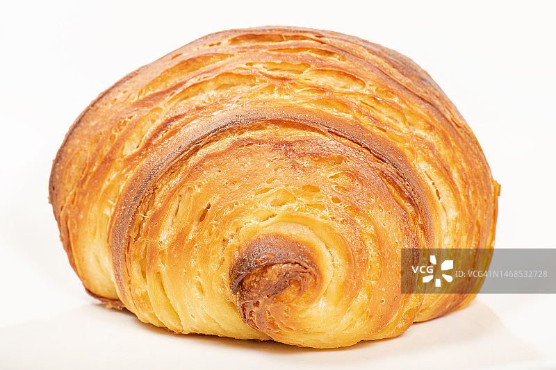 澳大利亚昆士兰州布里斯班白色背景下的羊角面包特写图片素材