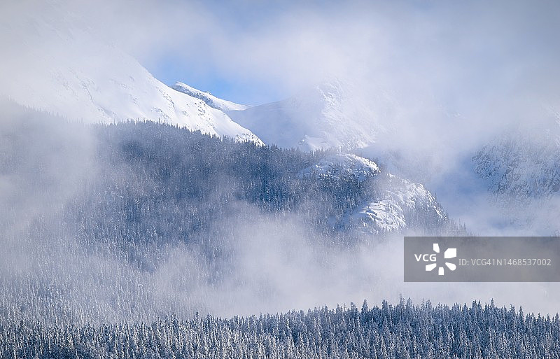 加拿大不列颠哥伦比亚省惠斯勒雪山风光图片素材