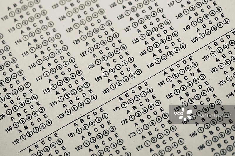 多项选择学术考试测试图片素材