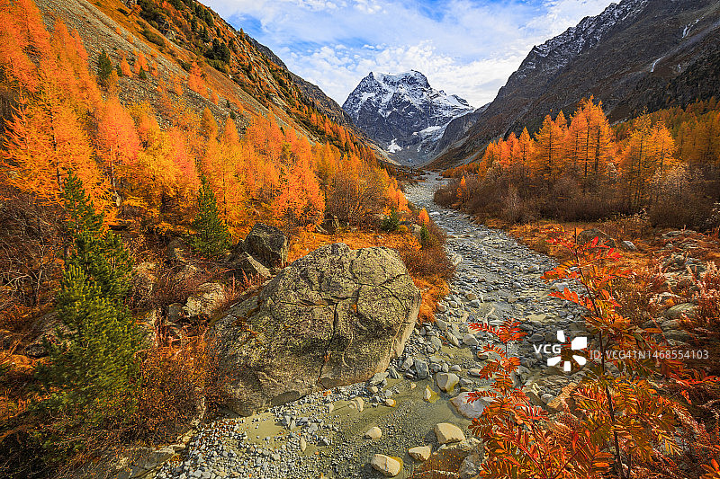 瑞士阿罗拉秋季山景图片素材
