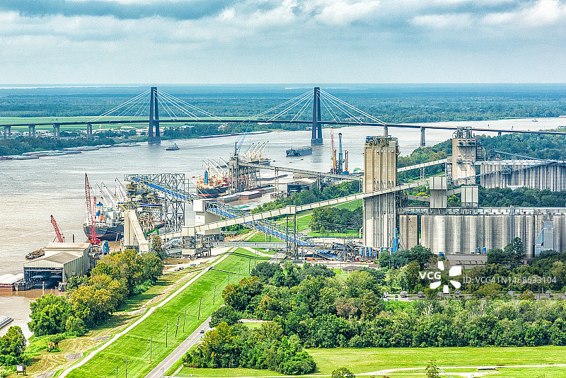 美国农产品出口设施航拍图片素材