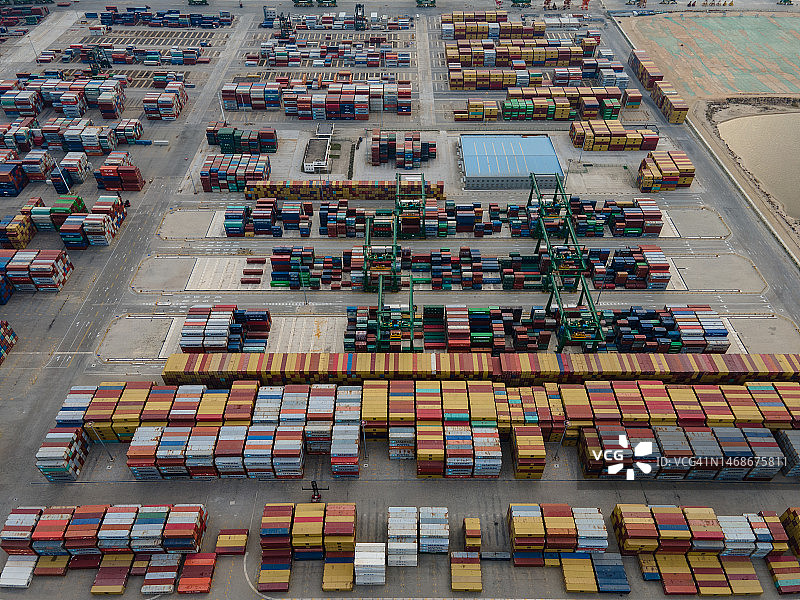集装箱存储码头俯视图图片素材