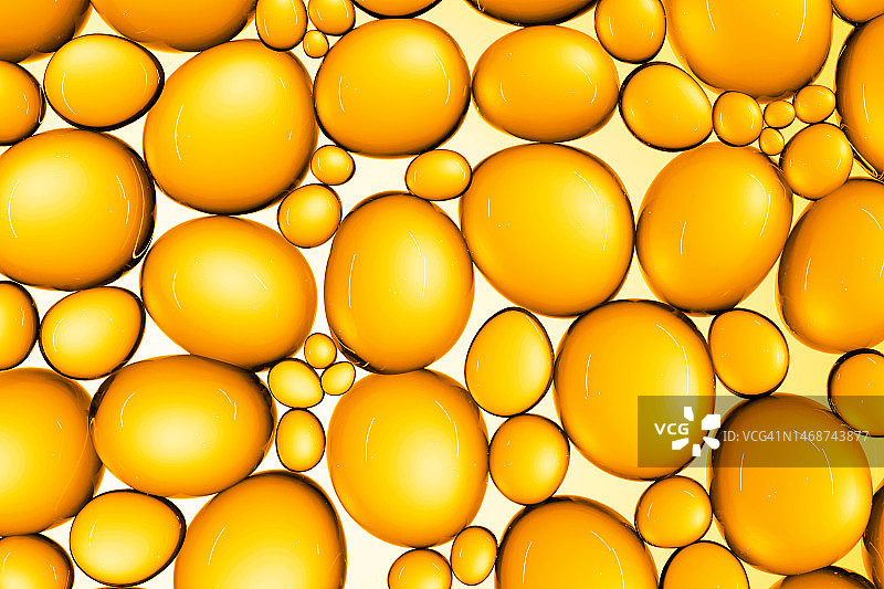 透明黄色分子油滴美容3D图案化妆护肤品胶原蛋白图片素材