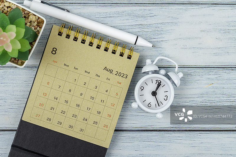 2023年8月日历：计划与截止日期图片素材