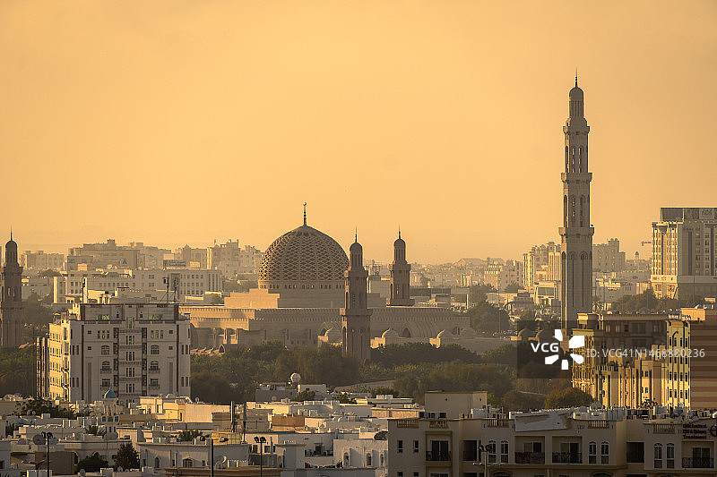 阿曼马斯喀特的日落图片素材