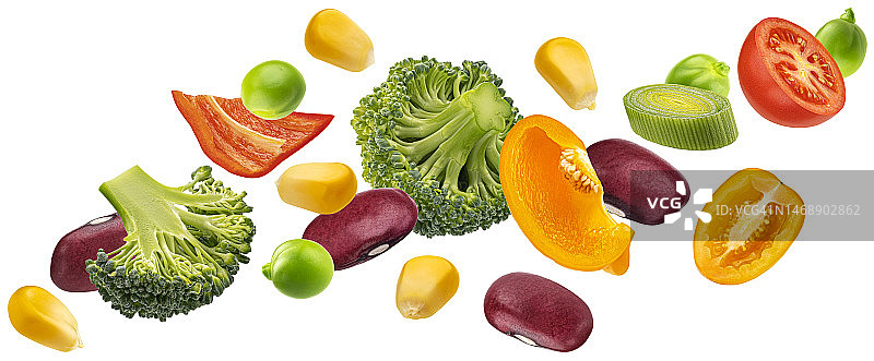 白色背景下的水果特写图片素材