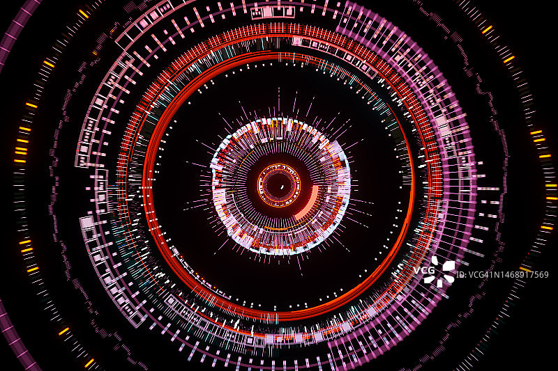 抽象圆形数据隧道图片素材