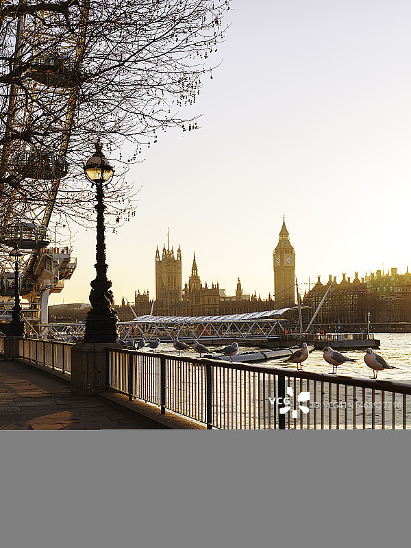 伦敦议会大厦日落景色图片素材