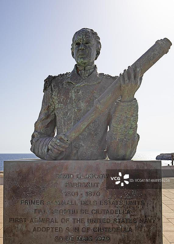 西班牙梅诺卡岛休达德ella的戴维·格拉斯哥半身像图片素材