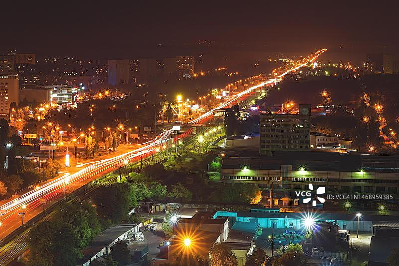 基辅夜景街道图片素材