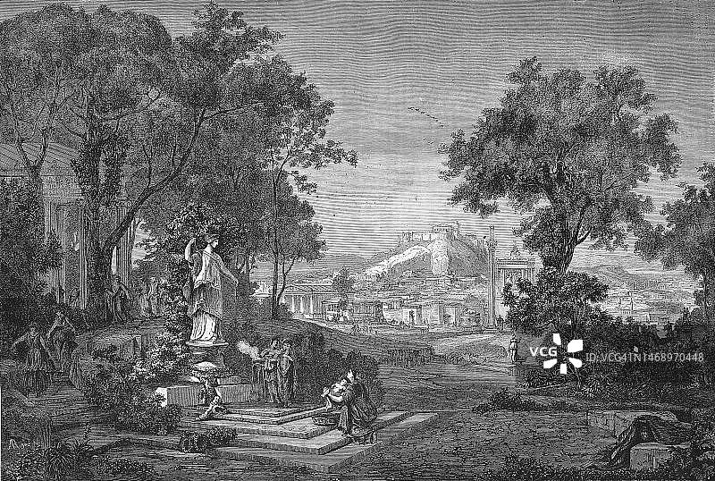 古希腊雅典的维纳斯花园图片素材