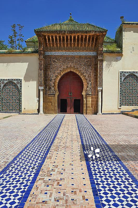穆莱·伊斯梅尔陵墓入口,联合国教科文组织世界遗产,摩洛哥梅克内斯图片素材