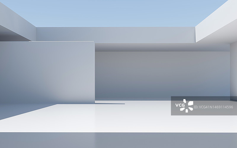 空荡荡的现代建筑大厅图片素材