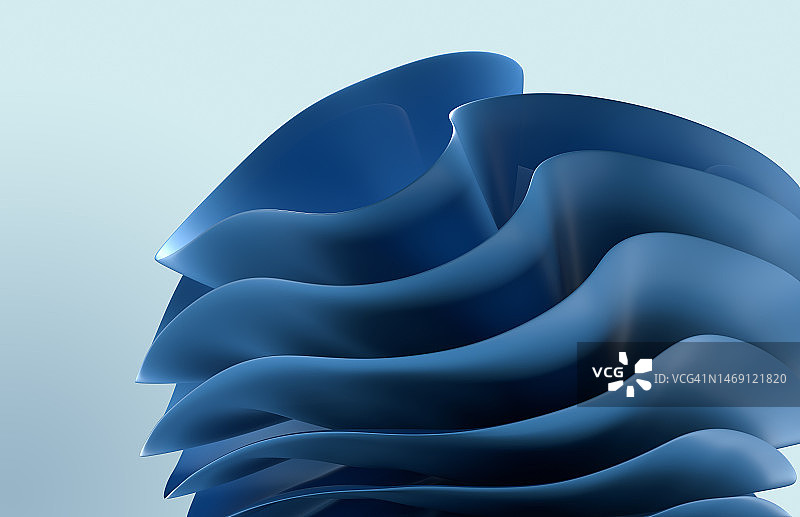 蓝色弯曲漩涡物体图片素材