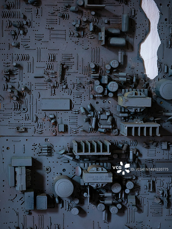 深灰色电子线路板背景图片素材