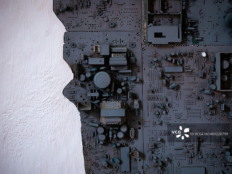 深灰色电子线路板背景图片素材